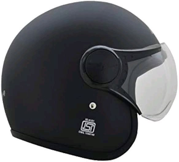 Vega Jet ISI DOT Certified Matt Finish Black Open Face Helmet - M