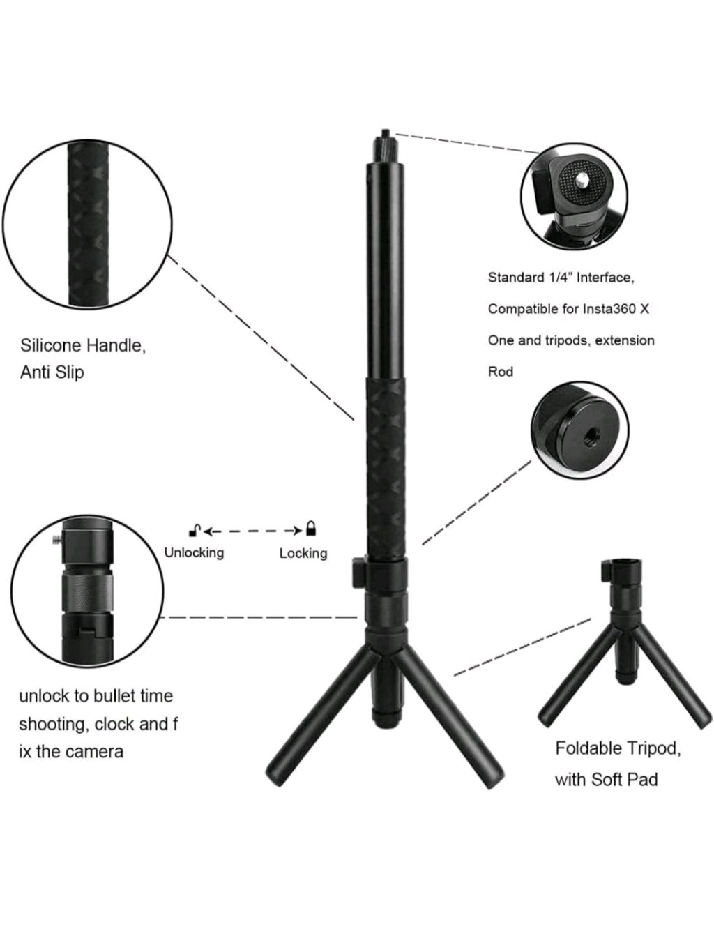 Pepper Spray O'woda For Insta360, Invisible Bullet Time Handle