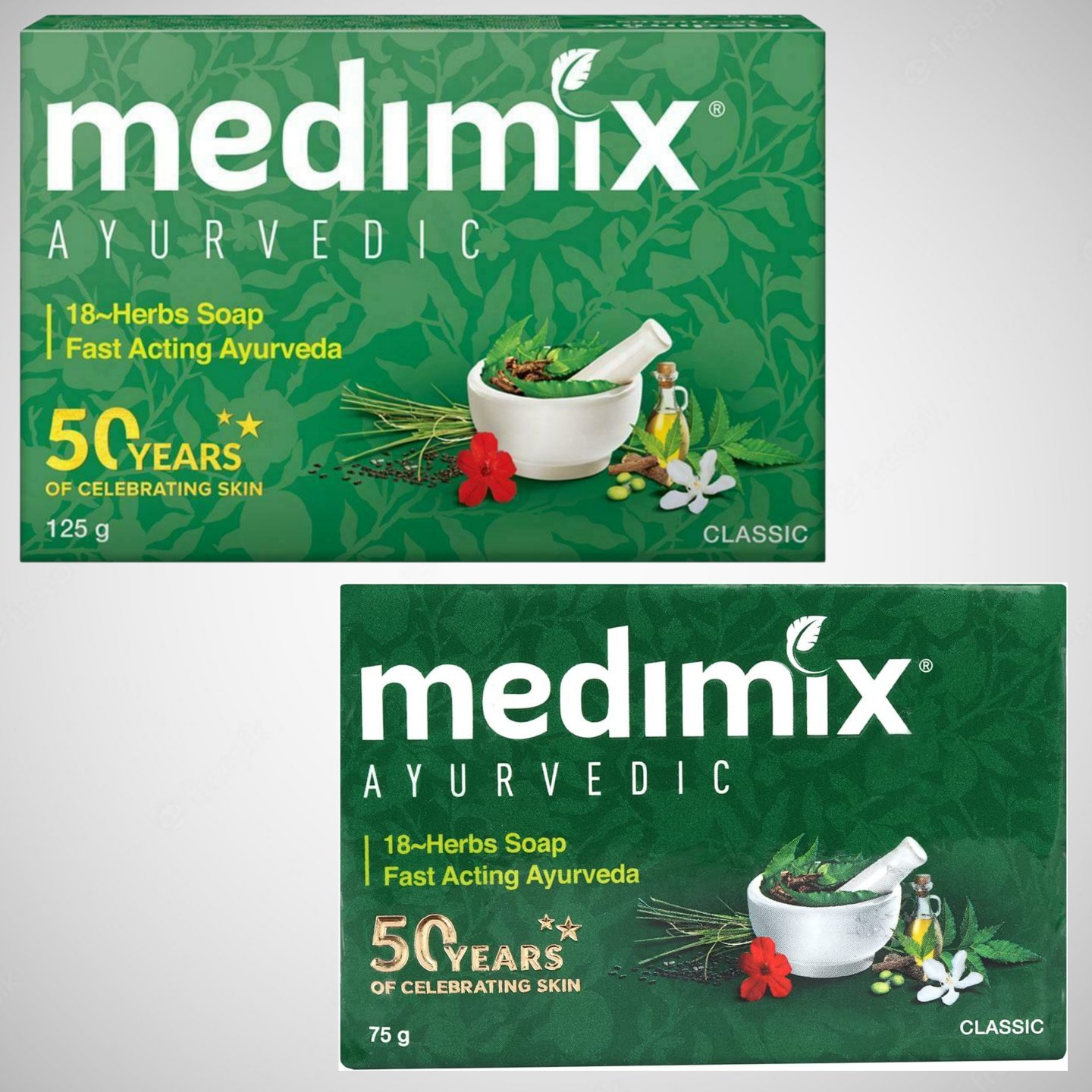 Medimix Ayurvedic Classic 18 Herbs Soap, 125 g (Pack of 8) - Humarabazar