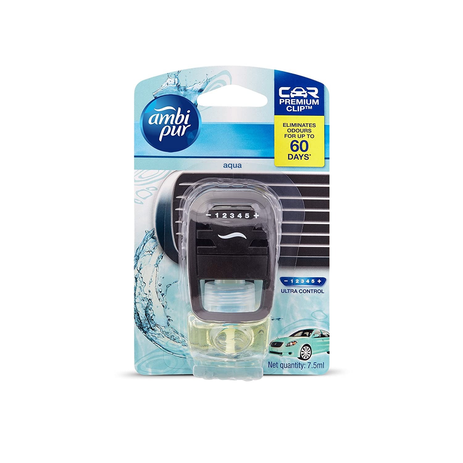 Ambi Pur Aqua Car Vent Air Freshener Starter Kit - 7.5 ml