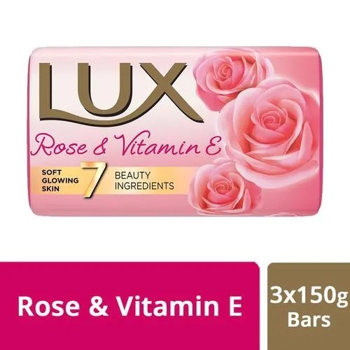Lux Rose & Vitamin E Soap Bar, 150 g (Pack of 3)