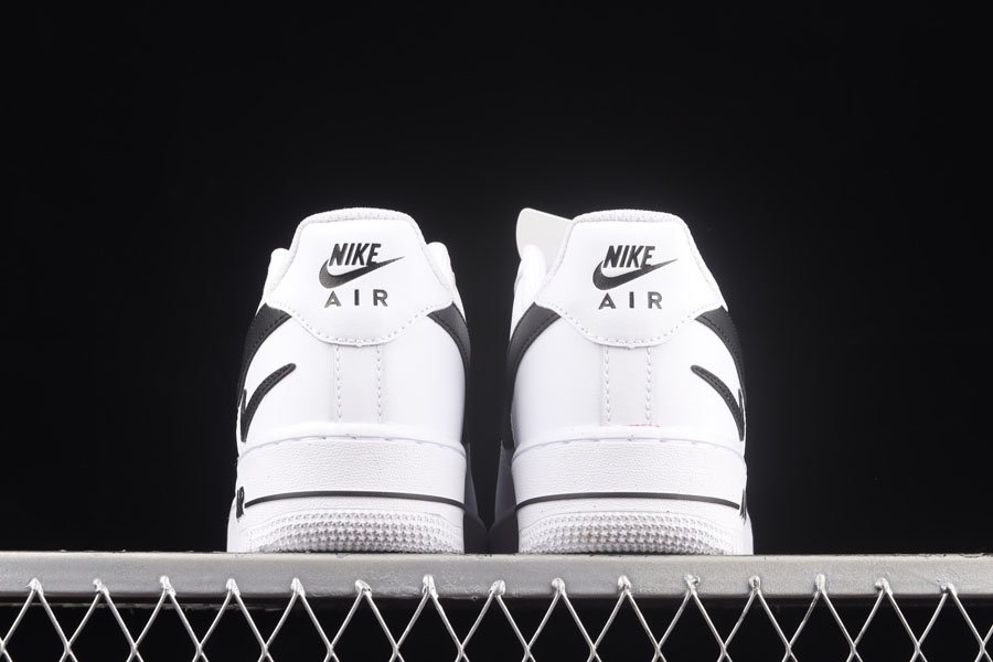 DR0143-101 Nike Air Force 1 Low Cut-Out Swooshes White/Black - 44