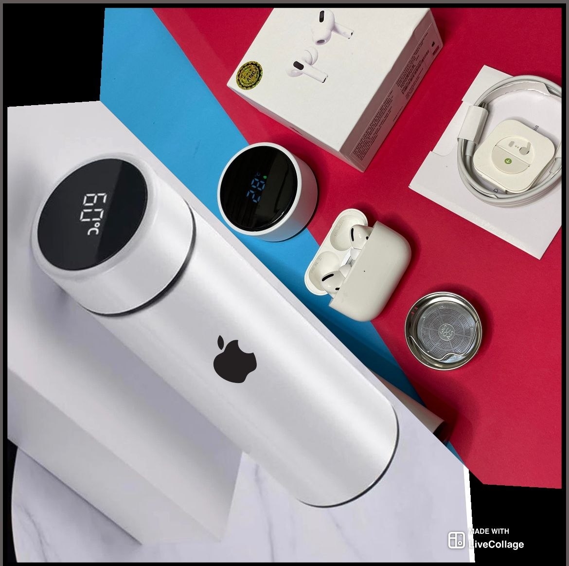 AirPods Pro With Stainless Steel Water Bottle 