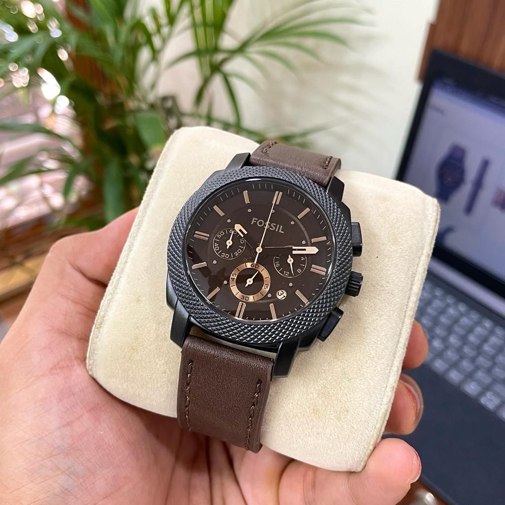 kzfossil.store - Fossil Machine Mid-Size Chronograph Brown Leather Watch  FS4656 (Men Watch) Price: RM509 free postage Self pick up: Setia Alam  Seksyen U13 Warranty: 2 years Fossil Case Size: 42mm Strap: Brown