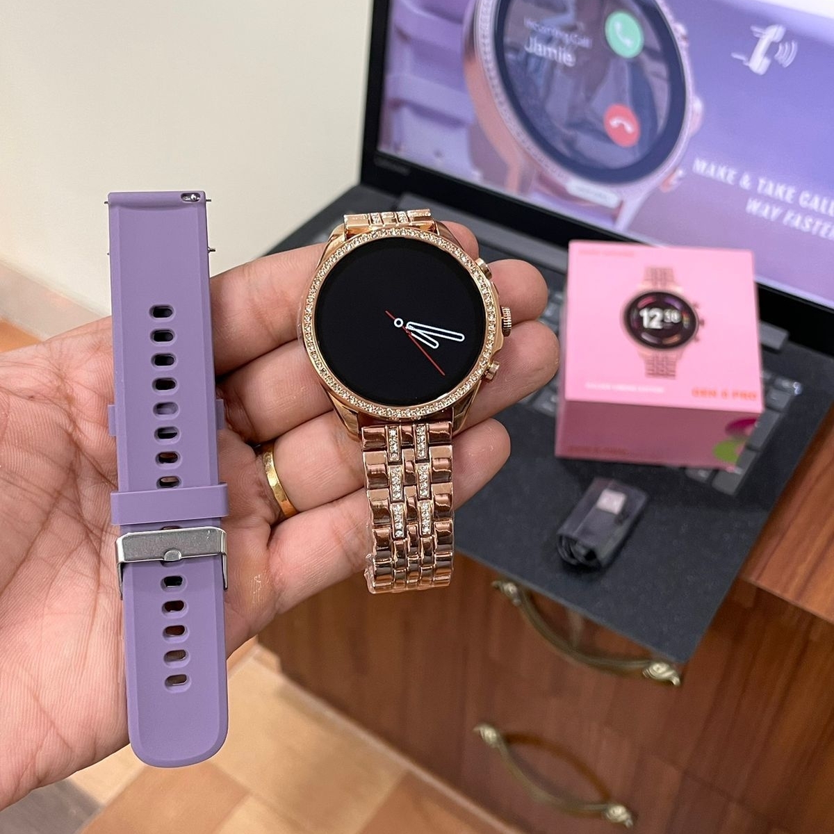 First Time In Ever Generation 8 Pro Edition Smartwatch With Diamond Belt For Girls  - 1 Month Cybzone Warranty