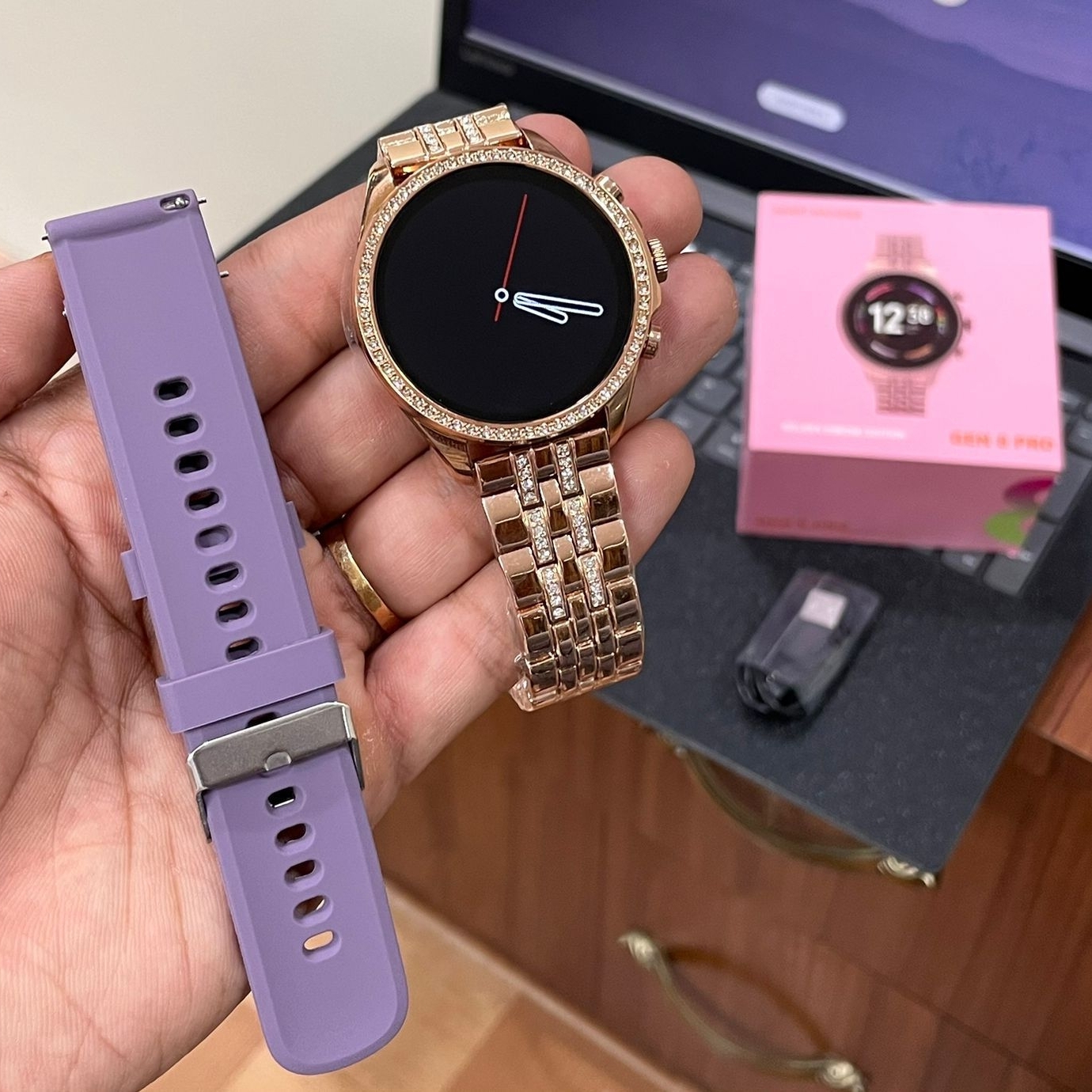 First Time In Ever Generation 8 Pro Edition Smartwatch With Diamond Belt For Girls  - 1 Month Cybzone Warranty