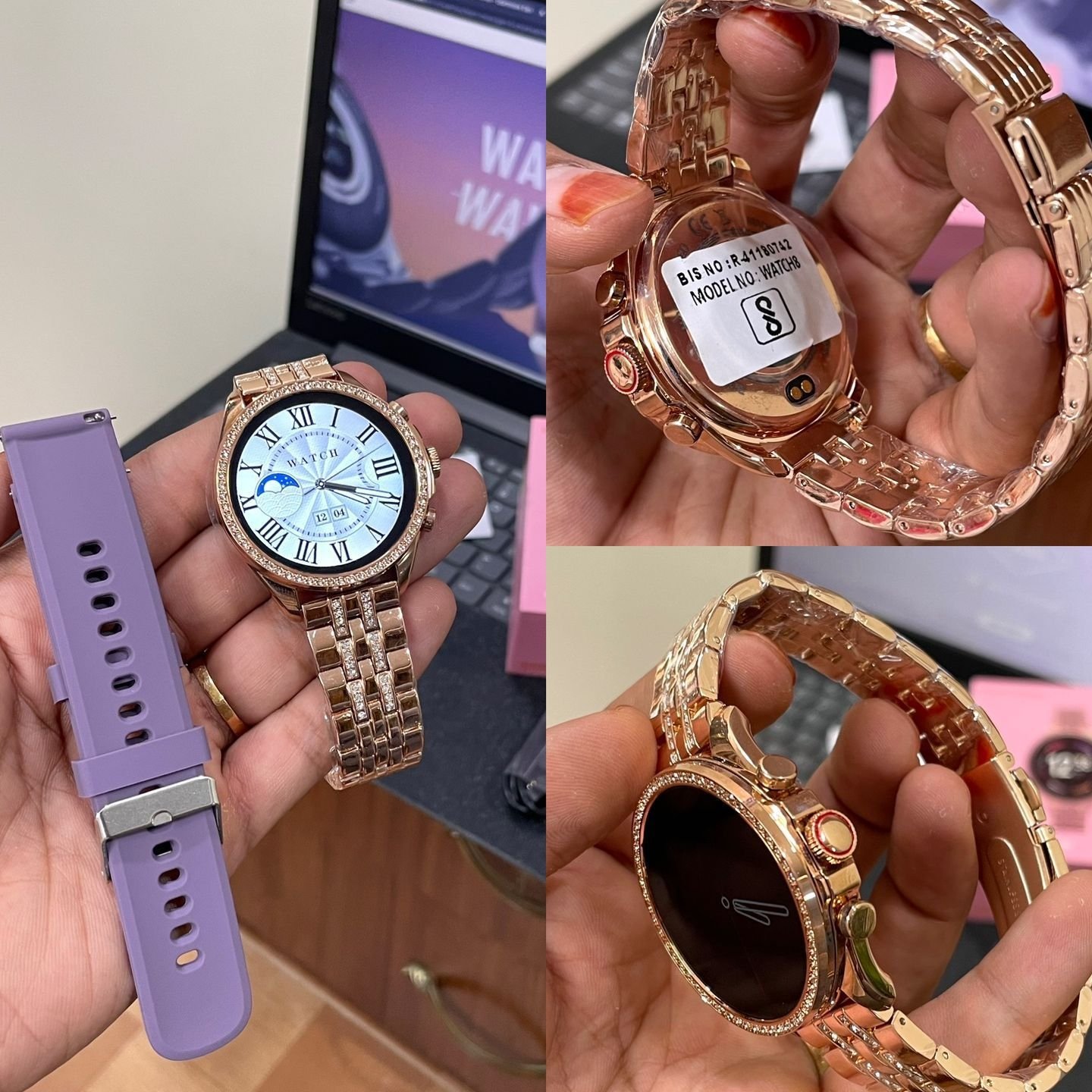 First Time In Ever Generation 8 Pro Edition Smartwatch With Diamond Belt For Girls  - 1 Month Cybzone Warranty