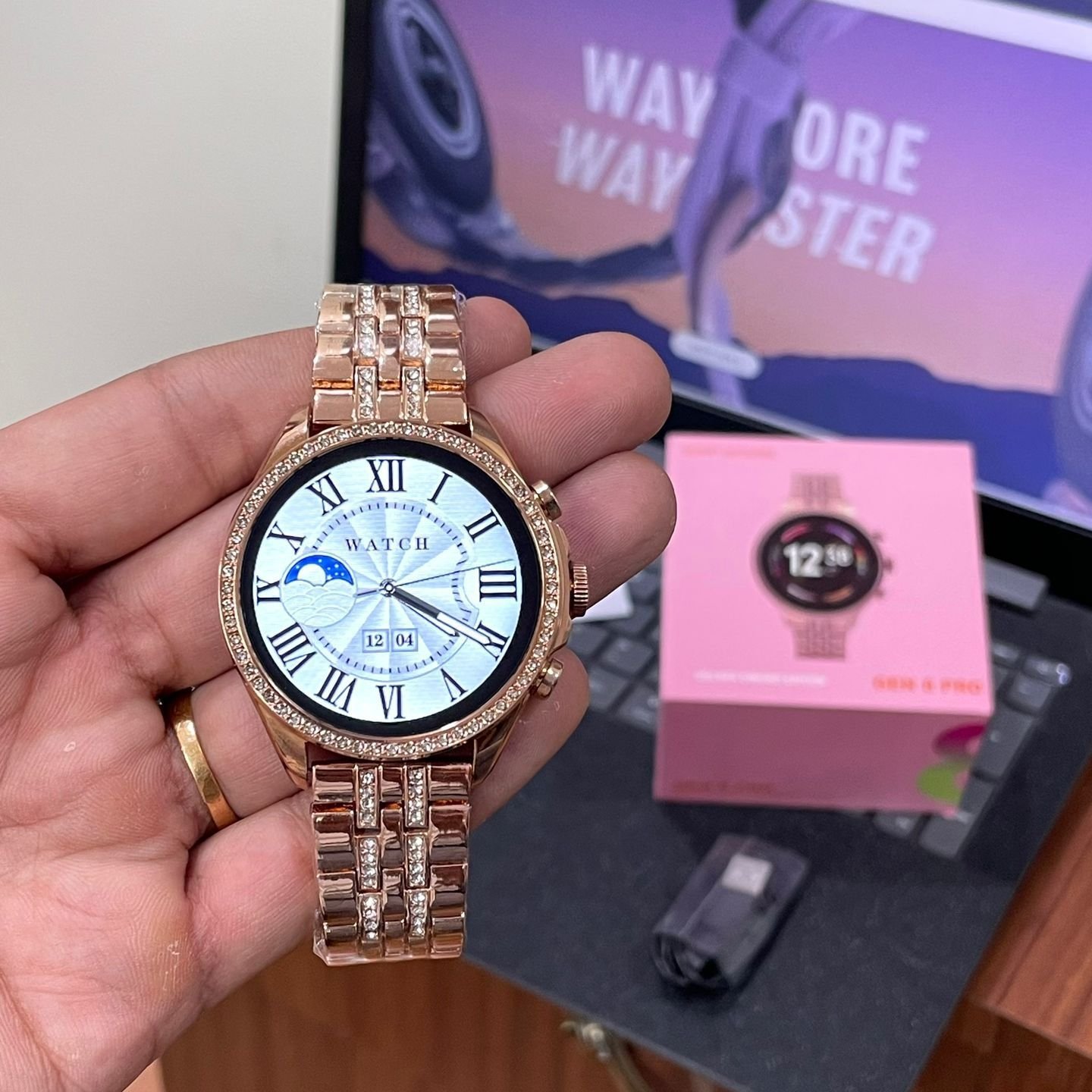 First Time In Ever Generation 8 Pro Edition Smartwatch With Diamond Belt For Girls  - 1 Month Cybzone Warranty