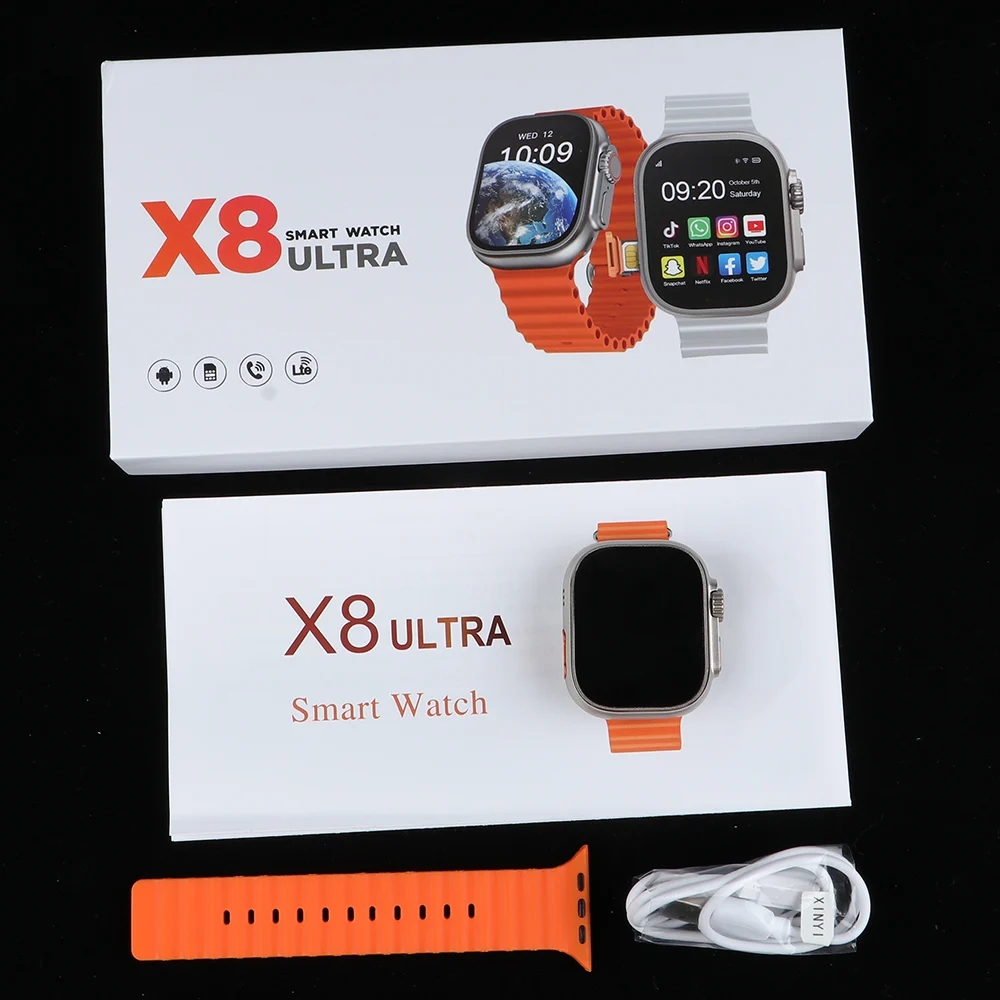 X8 Ultra smart watch 4G with Wi-Fi sim card slot 2+16 GB & 2.02 HD screen display supports downloading popular apps