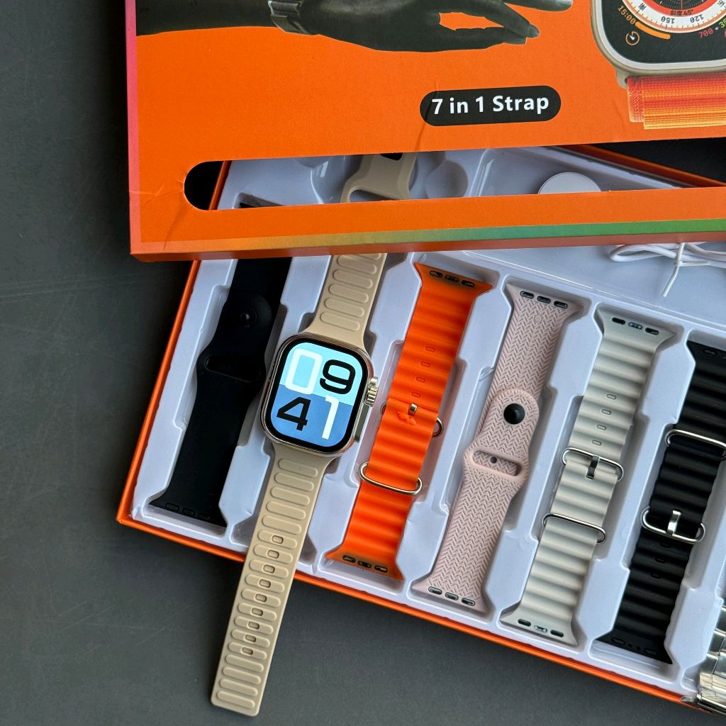 7 in 1 Strap Series 8 Ultra 49 MM Smartwatch Combo Pack, Hiwatch Application, 7 High 7 in 1 Strap Series 8 Ultra 49 MM Smartwatch Combo Pack, Hiwatch Application, 7 High