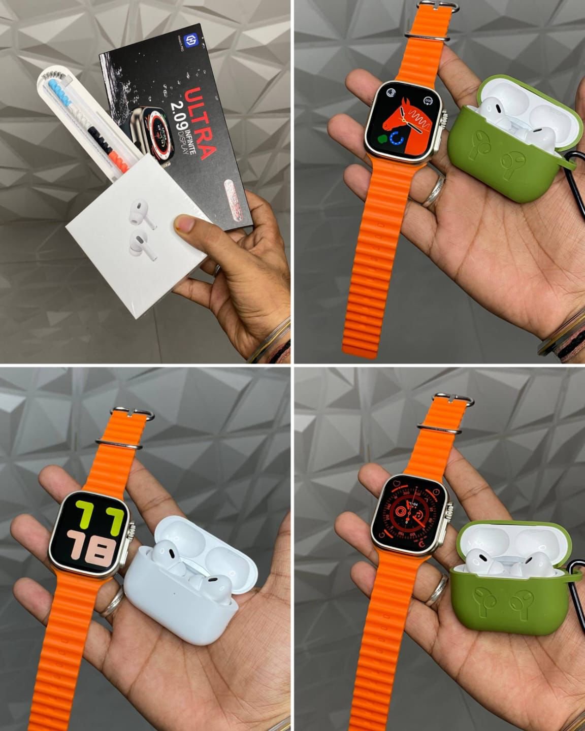 T10 ultra Ocean straps + Airpord tws +* 🔥🔥 - White