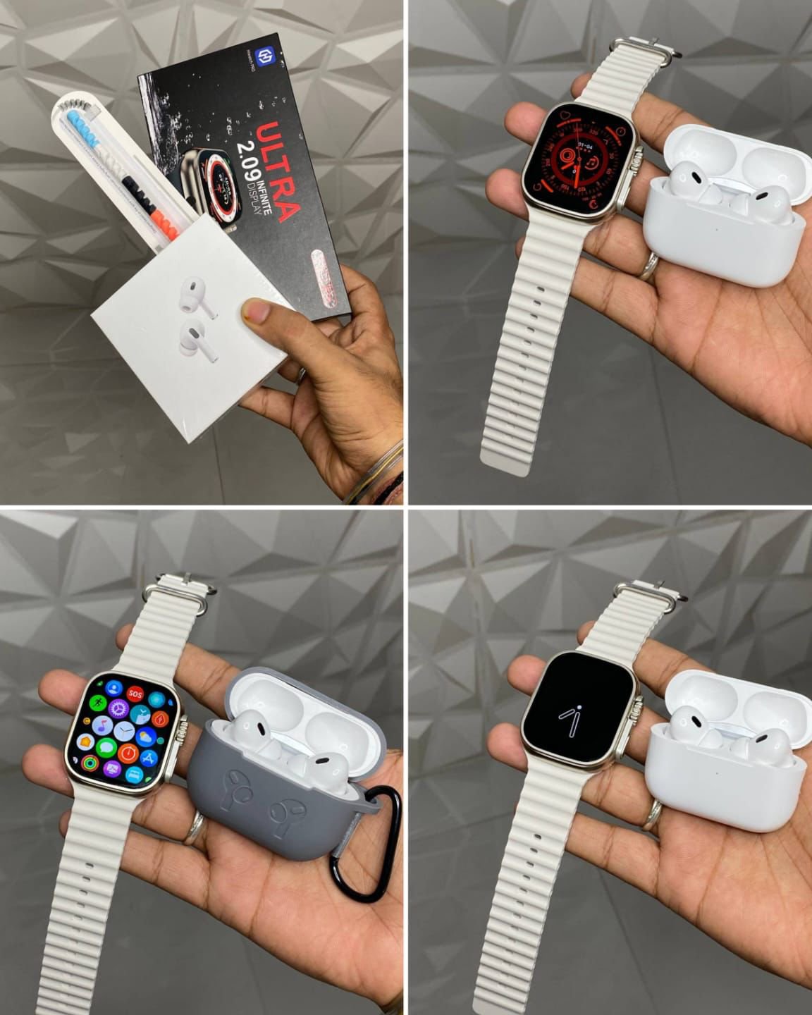 T10 ultra Ocean straps + Airpord tws +* 🔥🔥 - White