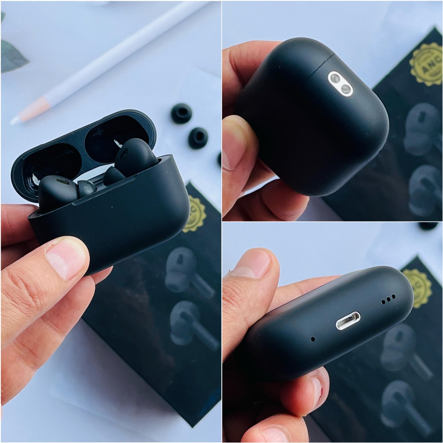 APPLE AIRPODS PRO 2nd Generation  MADE IN USA WITH STEM VOLUME CONTROL* 🌟 - Black