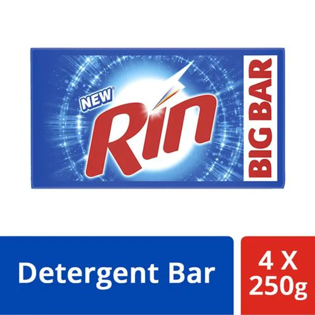 Rin Detergent Bar 250 g (Pack of 4)