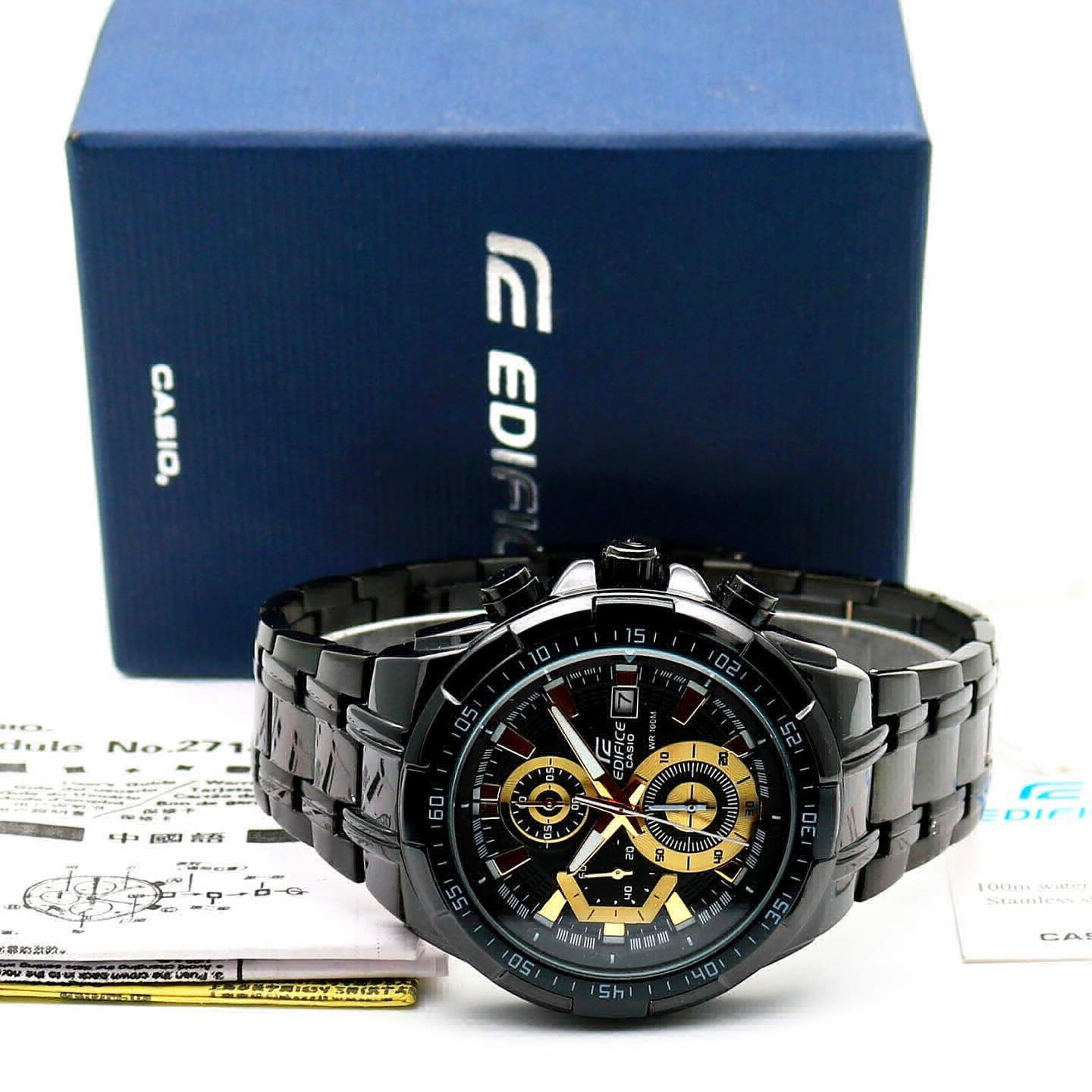 Casio 539 black sales gold analog