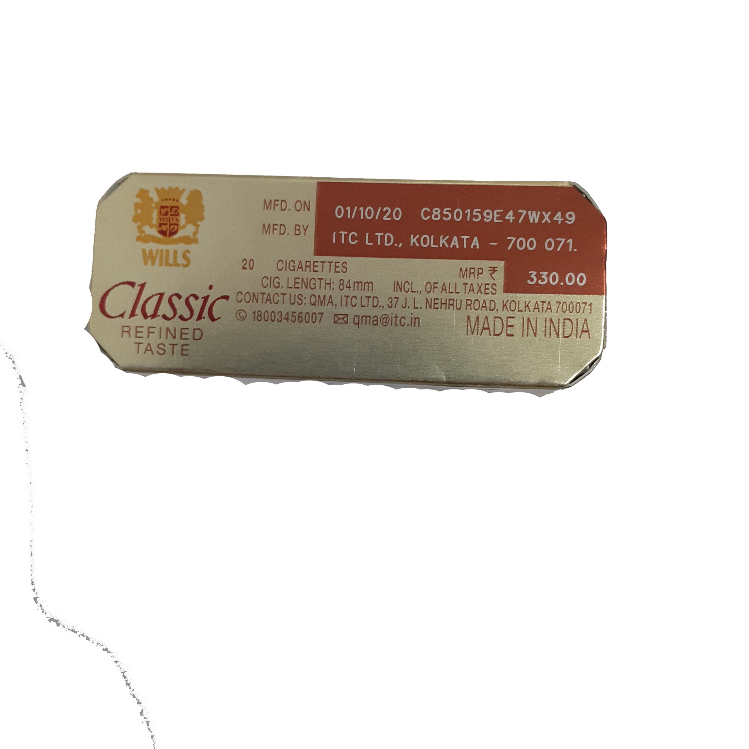 ITC Wills classic Ultra Milds Cigarettes