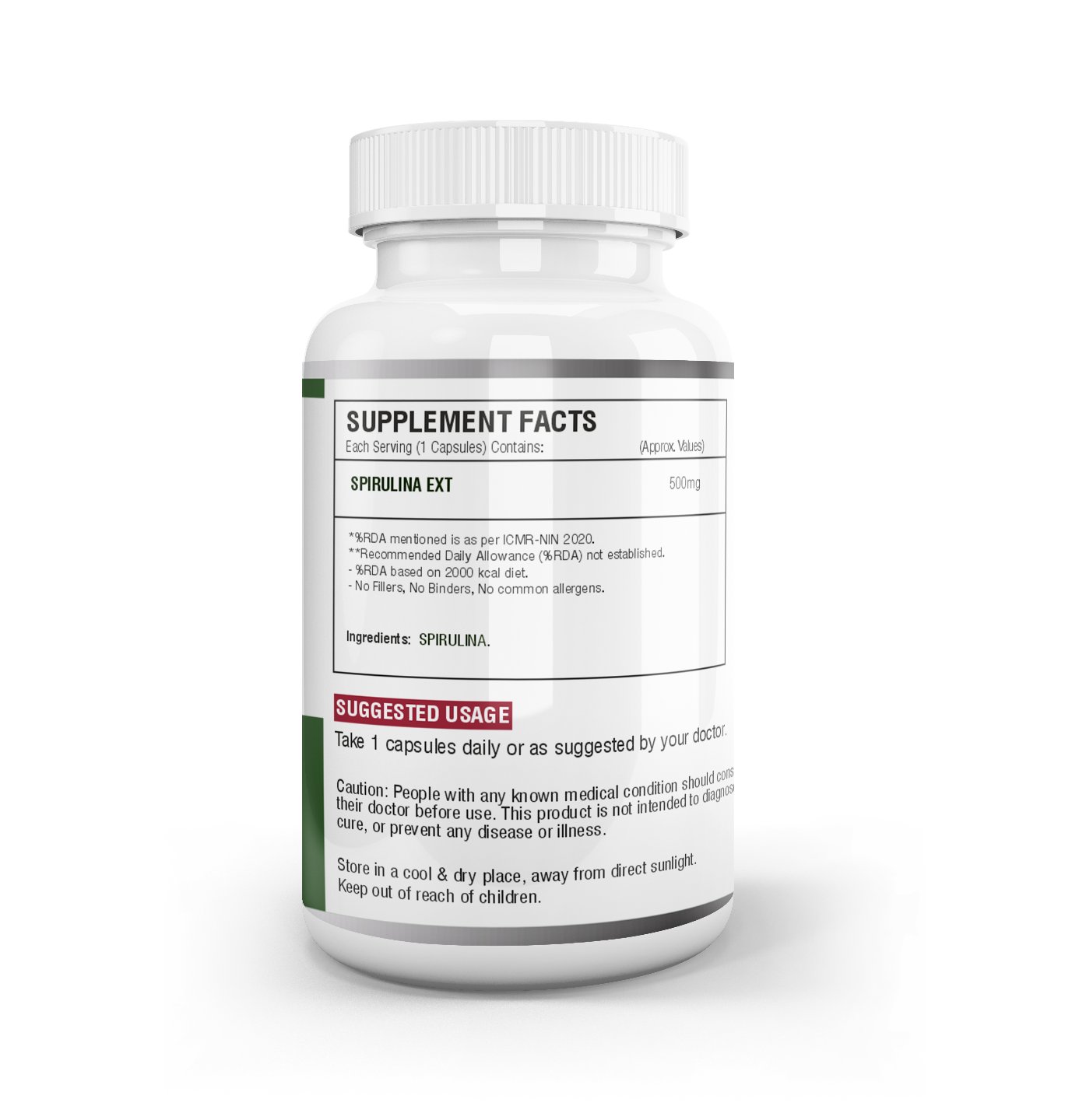 Care Of Zindagi Spirulina Capsules 500mg | Immunity Booster, Liver & Blood Purifier - 60 capsules  - 60 Capsules, April, 24 Months