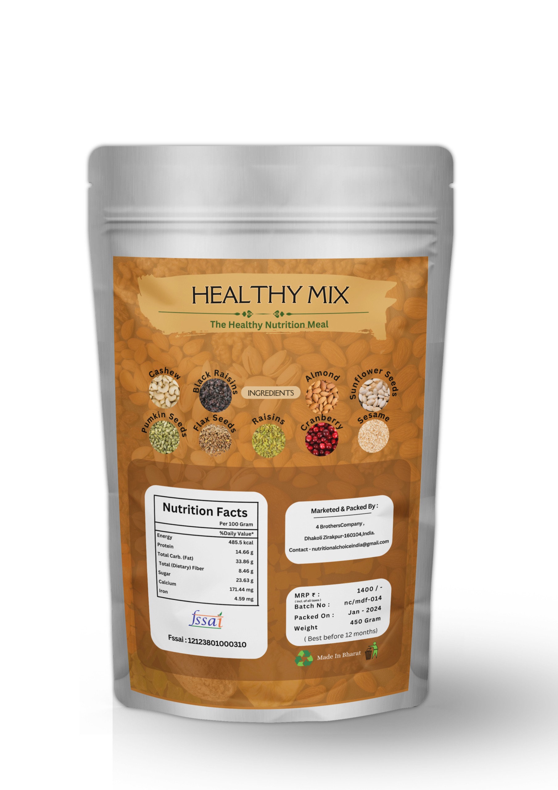 Nutritional Choice Healthy Mix | The Healthy Nutrition Meal - 450gm - 12 Months, 900gm
