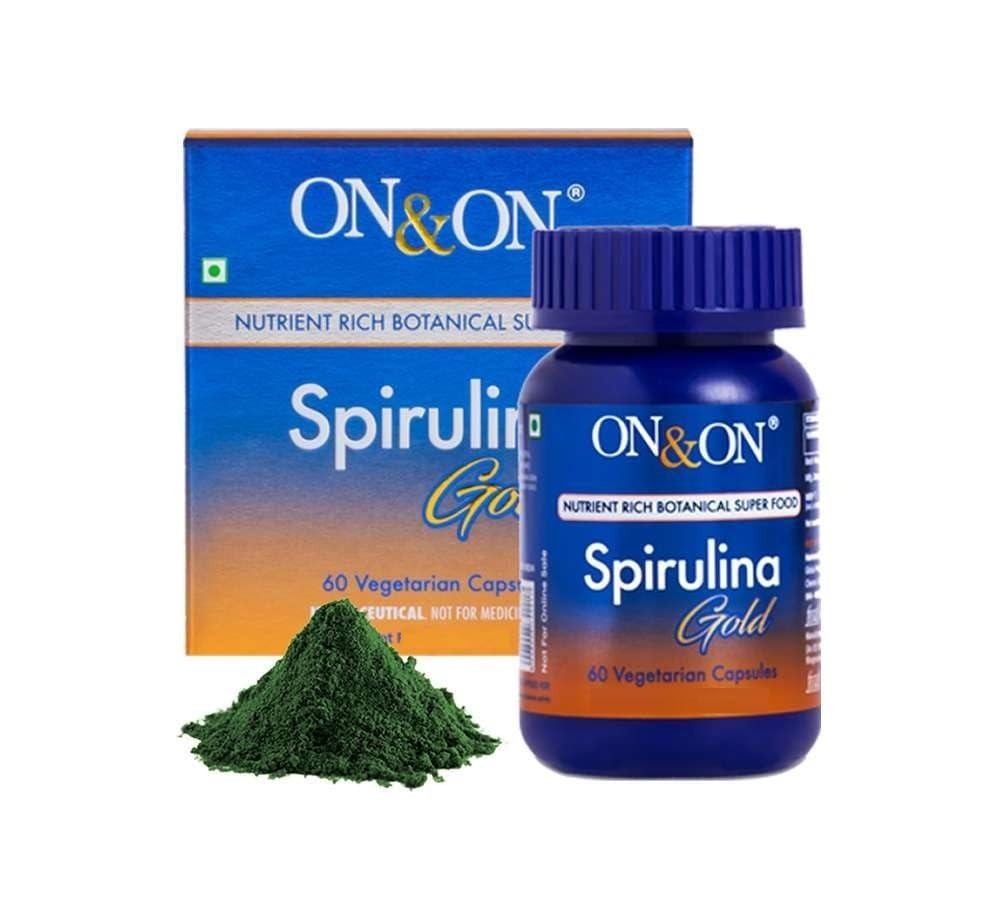 Elements On & On Spirulina Gold Capsules Natural Immunity Booster - 60 Caps | Nutrient Rich Botanical Super Food for Boost Immunity | Nutraceuticals 