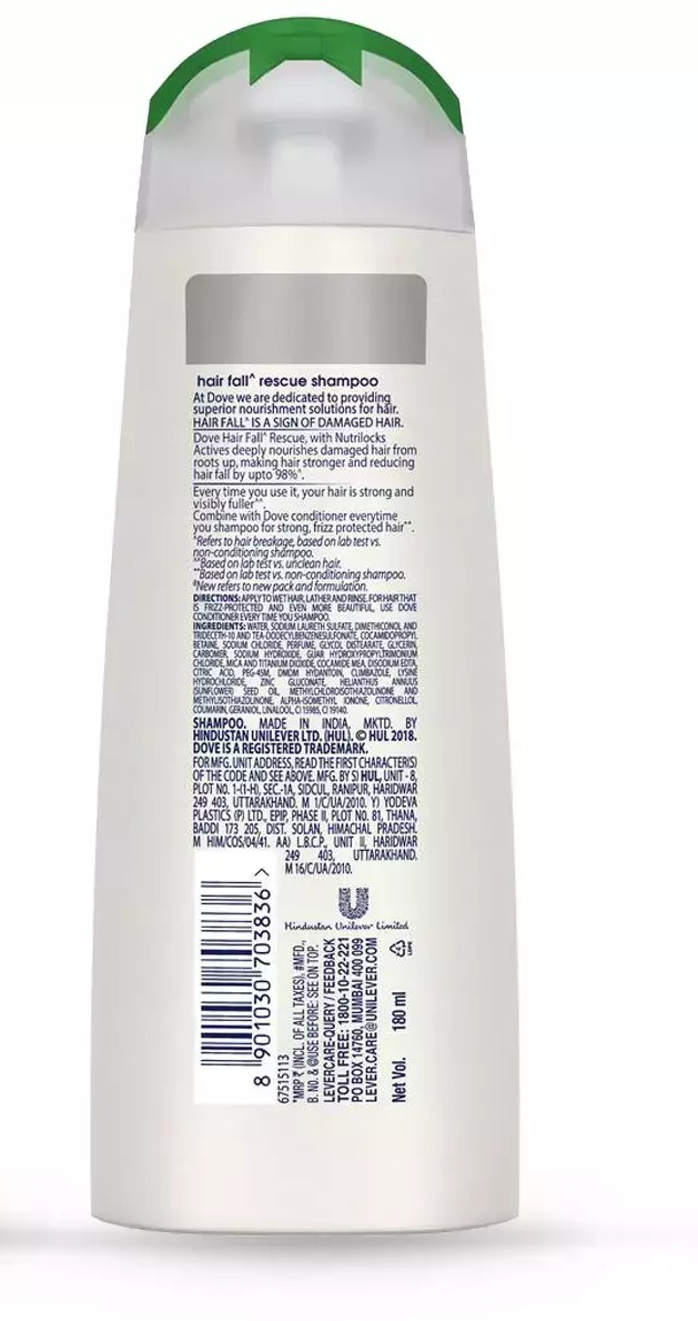 Dove Hairfall rescue shampoo - 180 ml