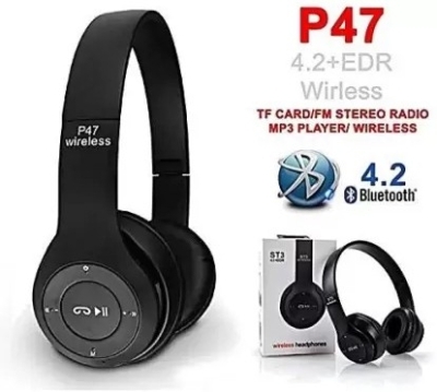 P47( Wireless Headphones Sports Adjustable Headfone With Mic Bloothooth Handshat P-1034