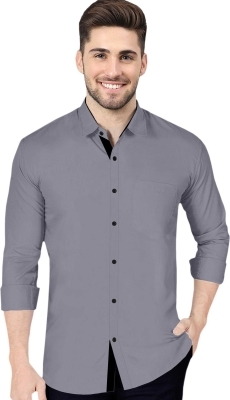 Men Solid Casual Grey Shirt  - Gray, Rskart, XXL