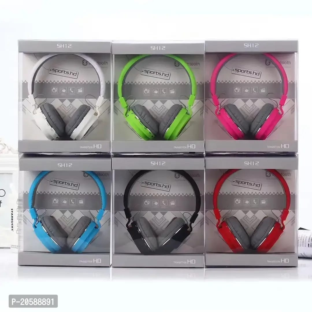 SH-12 Wirless Bluetooth Over the Ear Headset With Mic