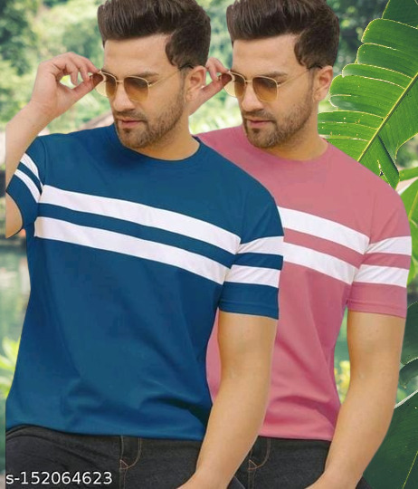Men Half T-shirt Cotton Blend 