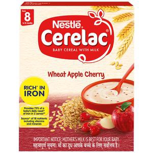 Nestle Cerelac Baby Cereal with Milk - Wheat Apple Cherry, (From 8-12 Months) - 300g