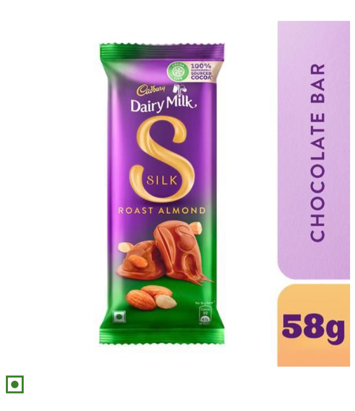Cadbury Dairy Milk Silk Chocolate - Roast Almond  - 58 Gm