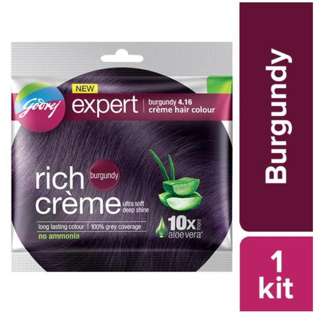 Godreg Creme hair Colour -  Burgundy 4.06 - Mini Pack