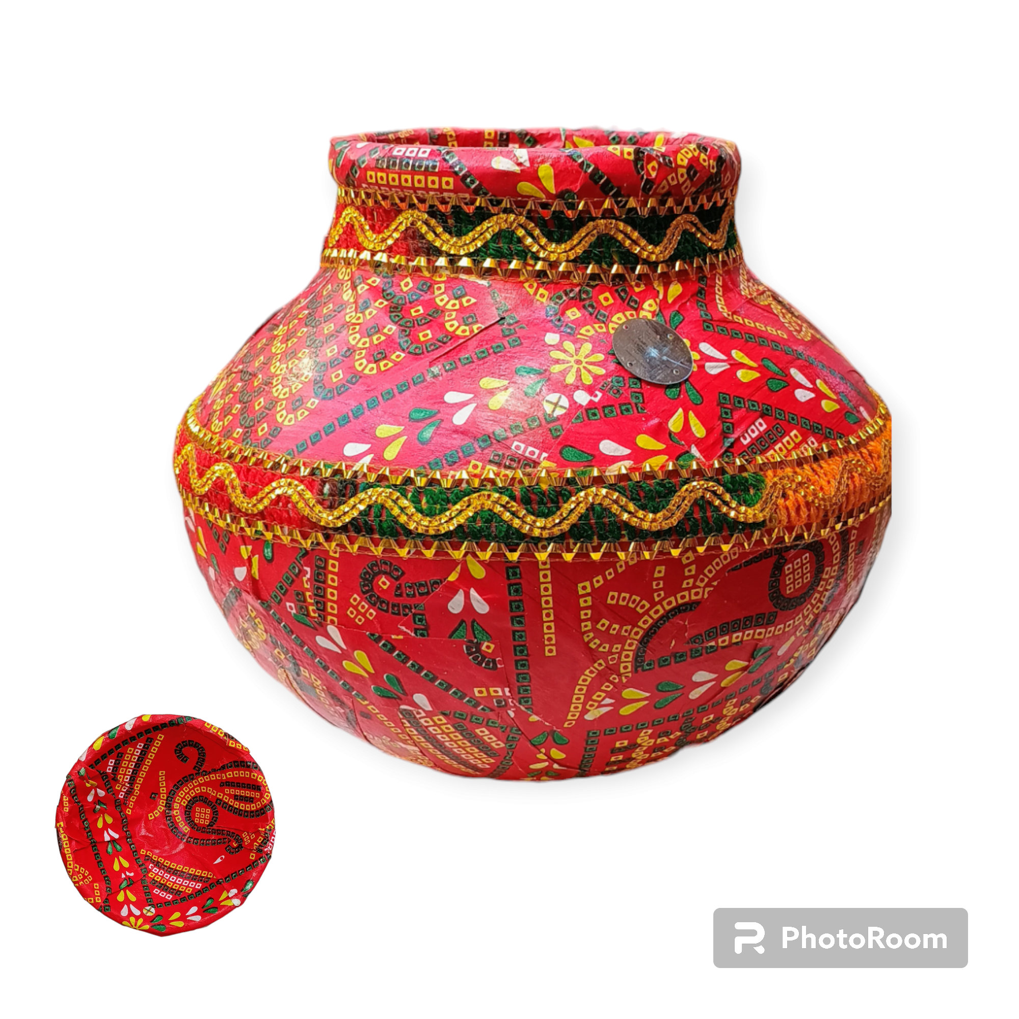 Rajazariwala  Dubla / Matki / With Diya  - Red, Medium