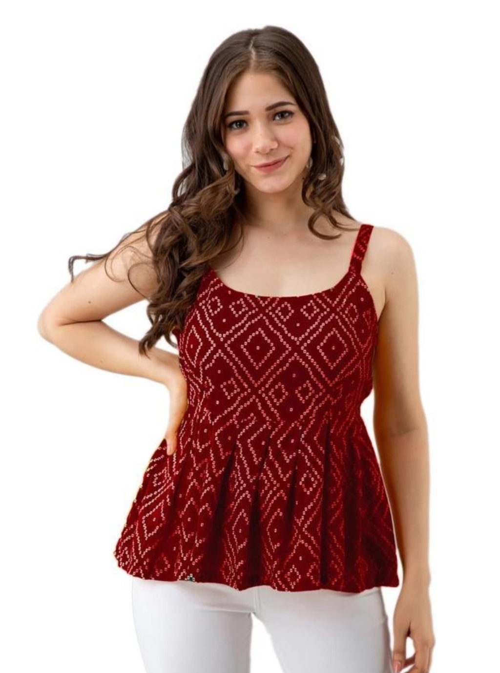 Womens Casual Sleeveless Printed Top