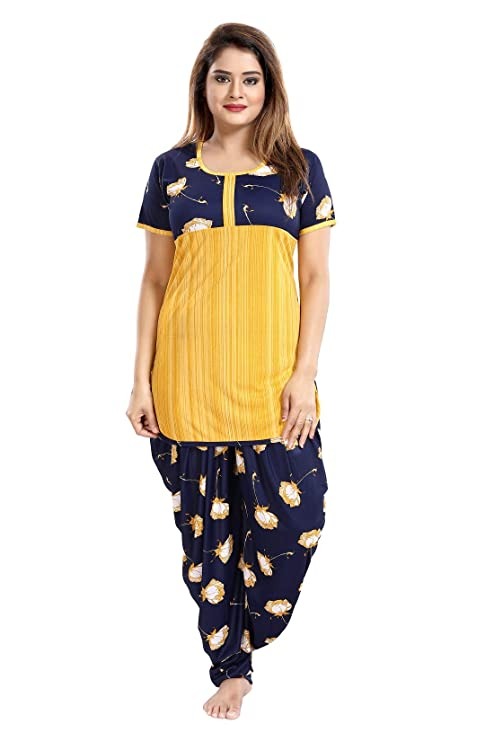 Buy NACNO Girl's/Women's Satin Dhoti Night Suit/Pyjama Set Nightwear Dress  Night Gown Nighty Maroon Online at Best Prices in India - JioMart.