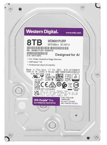Western Digital 8TB Purple Pro Surveillance Internal Hard Drive 3.5''(WD8001PURP)
