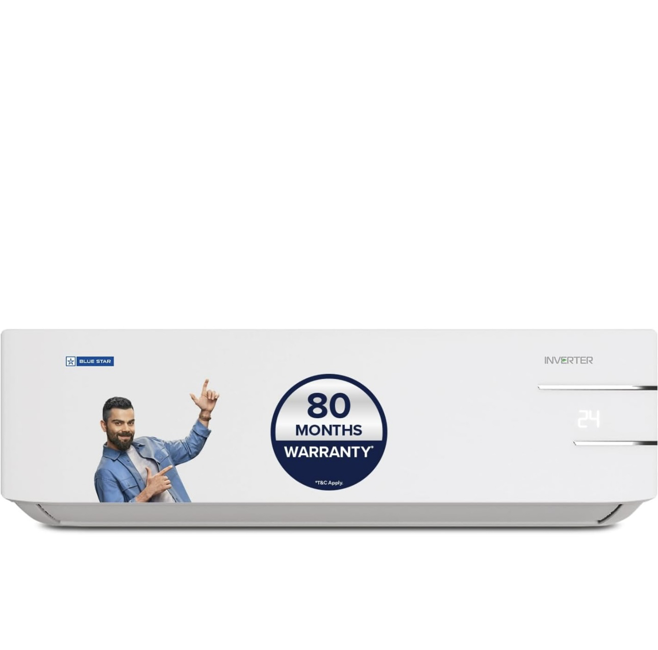 Bluestar  Blue Star 1.3 Ton 3 Star Inverter Split AC with 80 Months Warranty (Copper, Smart Ready, Convertible 5 in 1 Cooling, Multi Sensors, Dust Filters, Blue Fins, 2023Model, IC315YNU,White) - White, 1.2 Tonnes