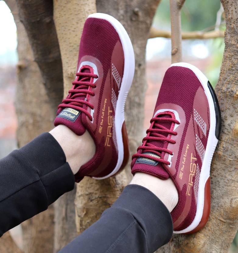 SAPIYU Running Shoes For Men (MAROON)