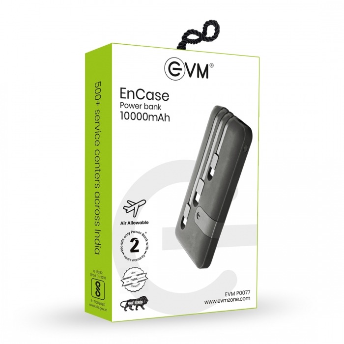 ENCASE POWER BANK 10,000MAH EVM P0077 - BLACK