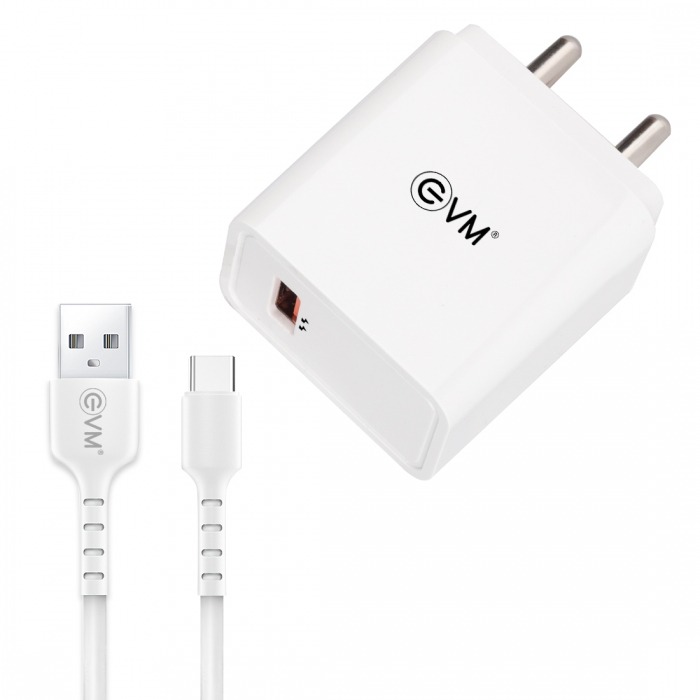 EVM USB Smart Charger with Micro USB Cable Wall Charger Compatible with Smart Phone and Other Devices (Color : White) - White