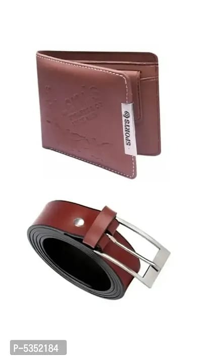 Elegant Two Fold Leatherette Wallet with Belt  Elegant Two Fold Leatherette Wallet with Belt