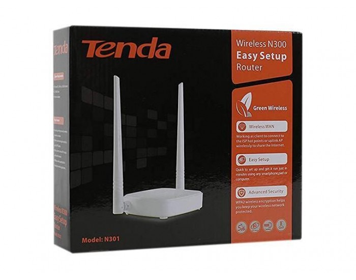 TENDA WIRELESS ROUTER (N301) 300 MBPS