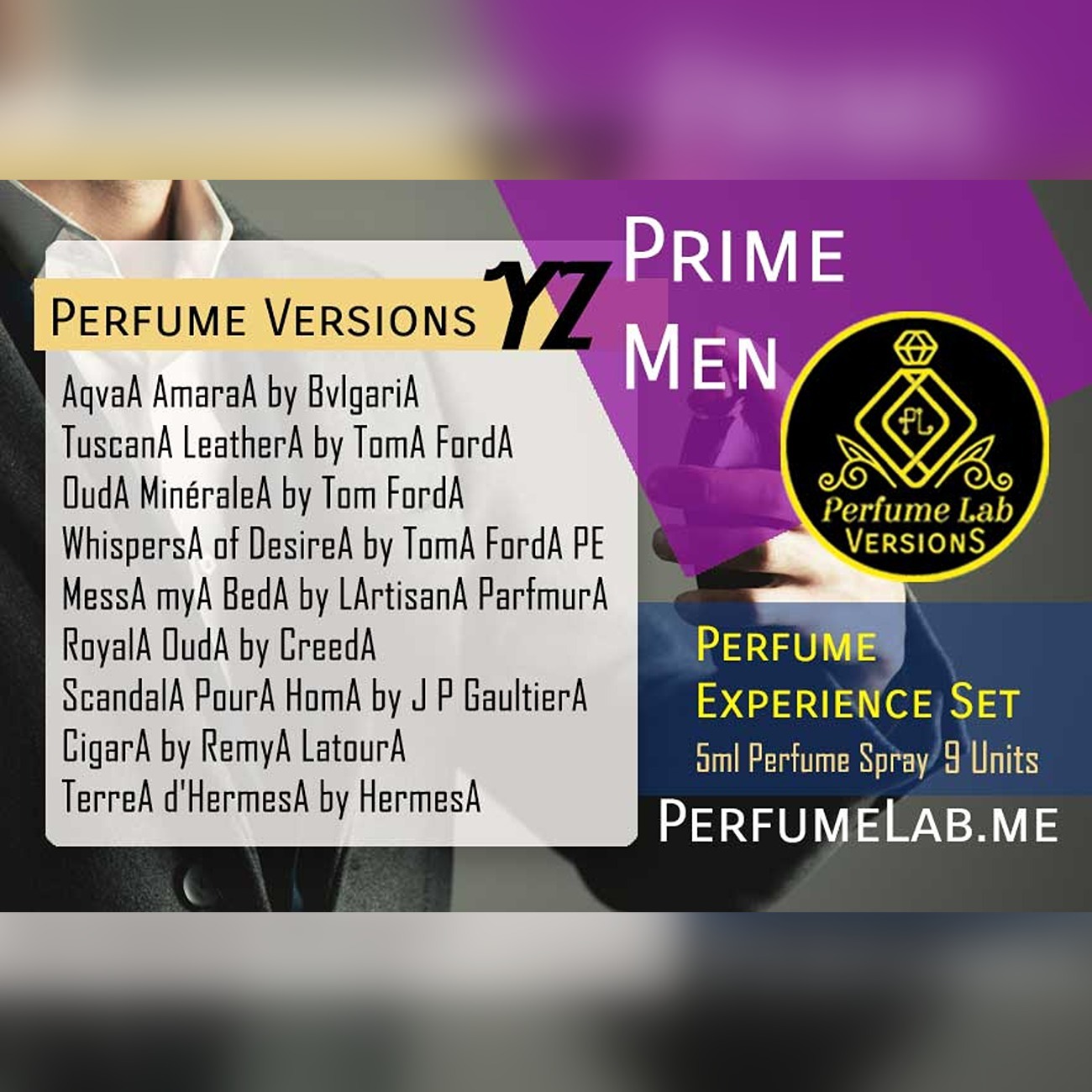 Prime Men - YZ Versions 5ml EDP Spray Set