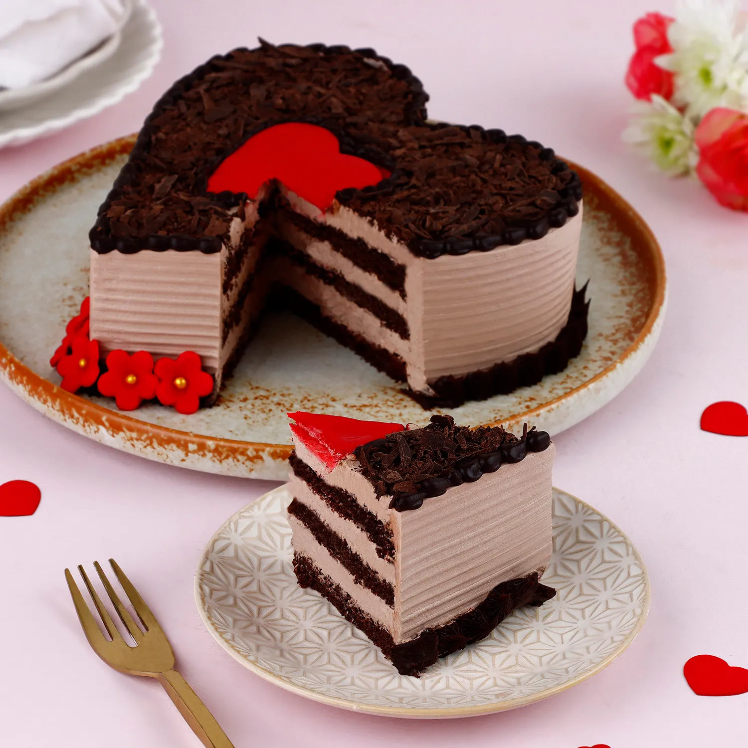 Choco Heart Valentine's Cake - 500 Gram