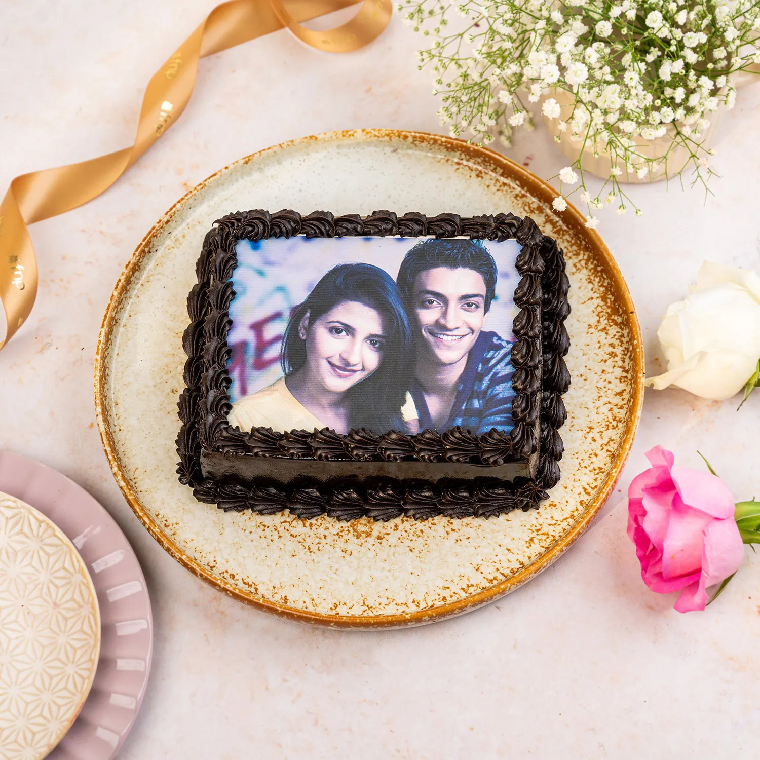 Decorated Chocolate Photo Cake - 2 KG