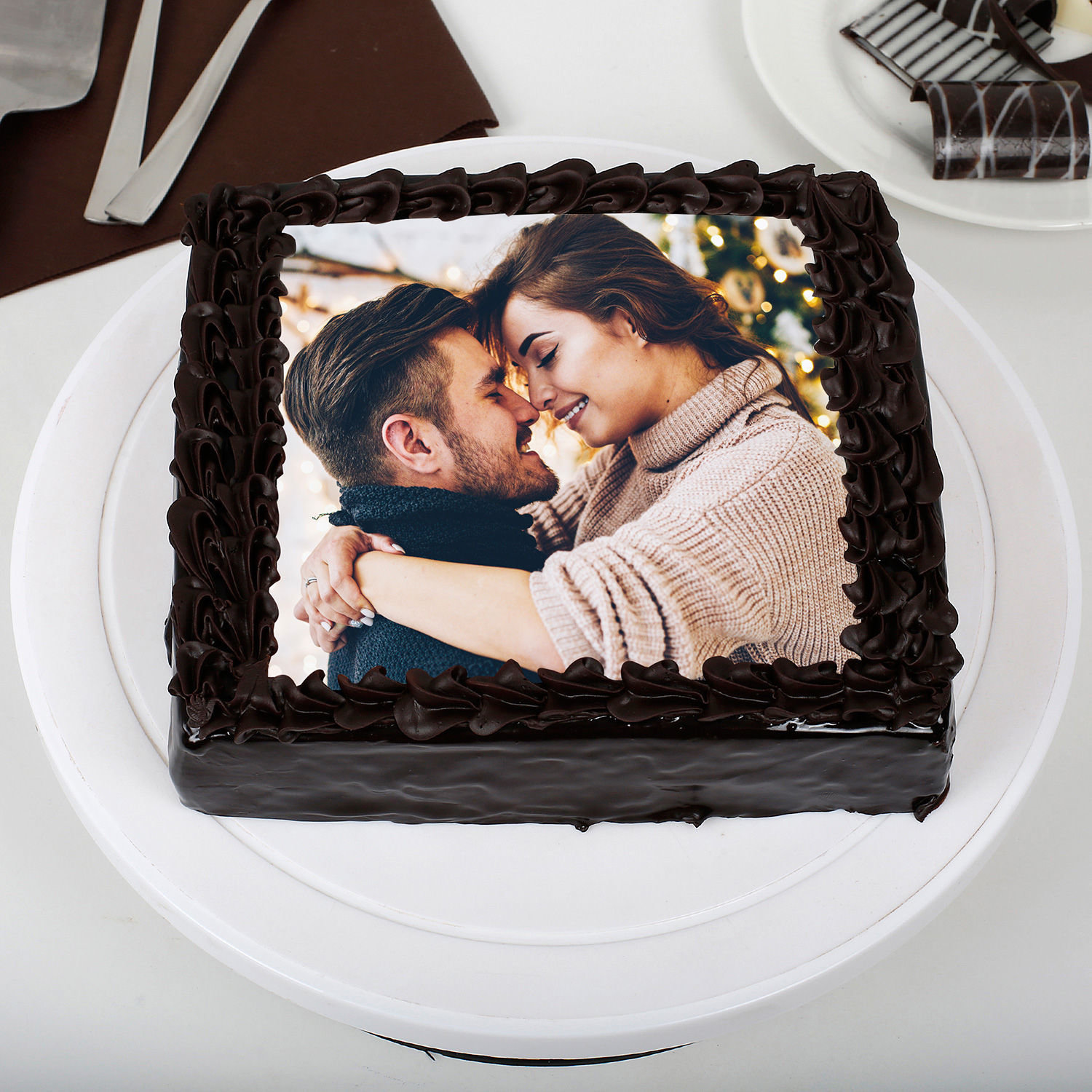 Rich Chocolate Photo Cake - 1 KG