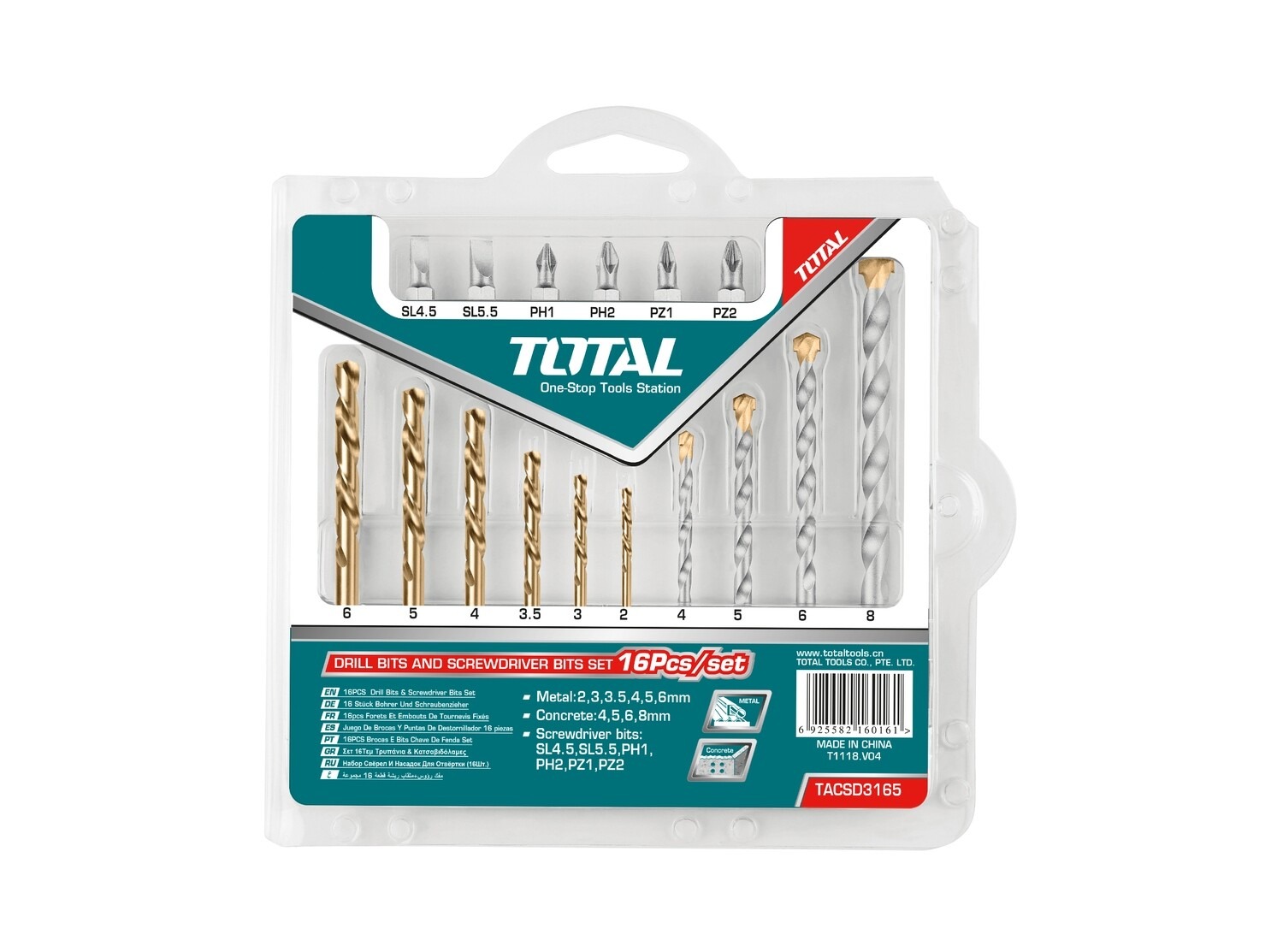 Drill bits and screwdriver bits set TACSD3165
