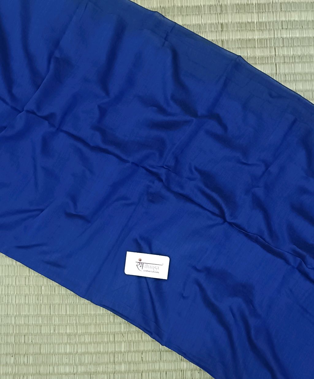 RangDhaaga Navy Blue Khadi Saree - free