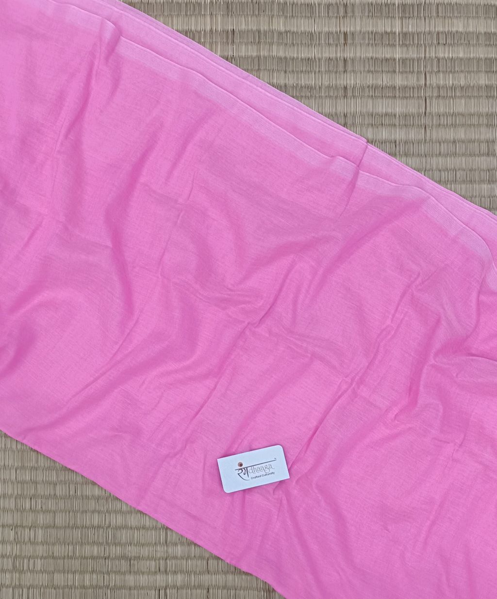 RangDhaaga Pink Khadi Saree - Free