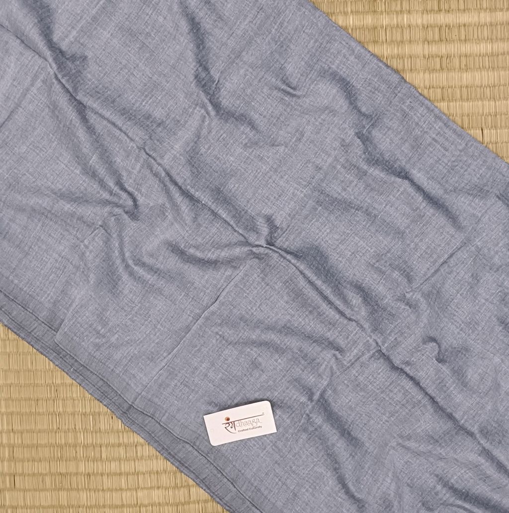 RangDhaaga Grey Khadi Saree - Free