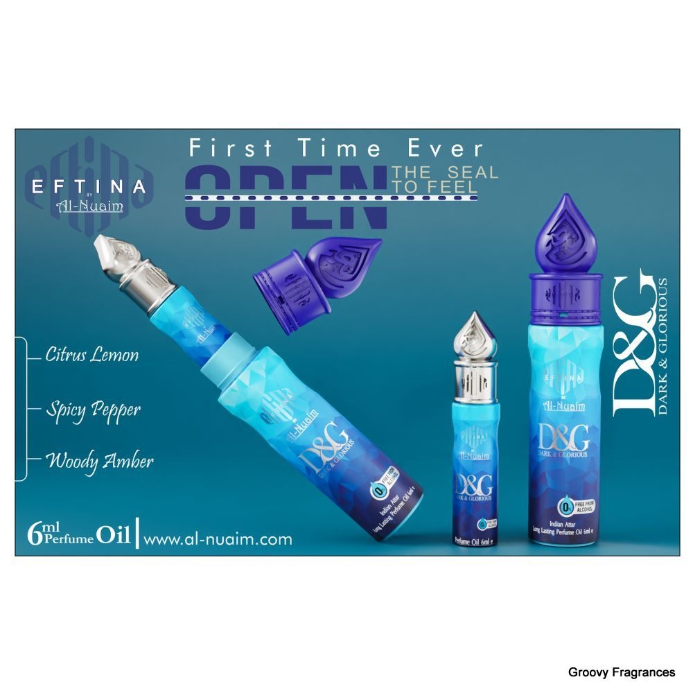 Al Nuaim Dark & Glorious Eftina Series Perfume Roll-on Attar Free From Alcohol - 6ML